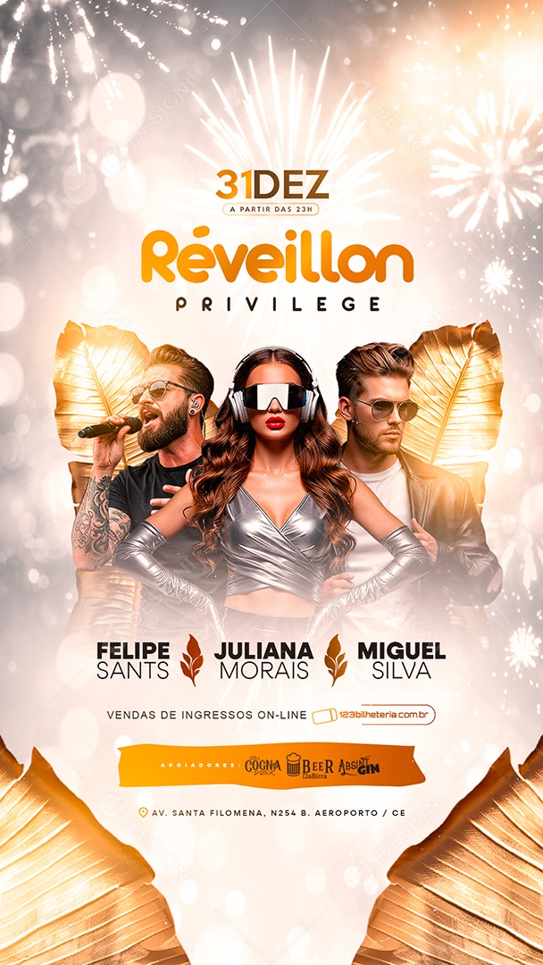 Story Flyer Próximos Shows Réveillon Privilege Social Media PSD Editável