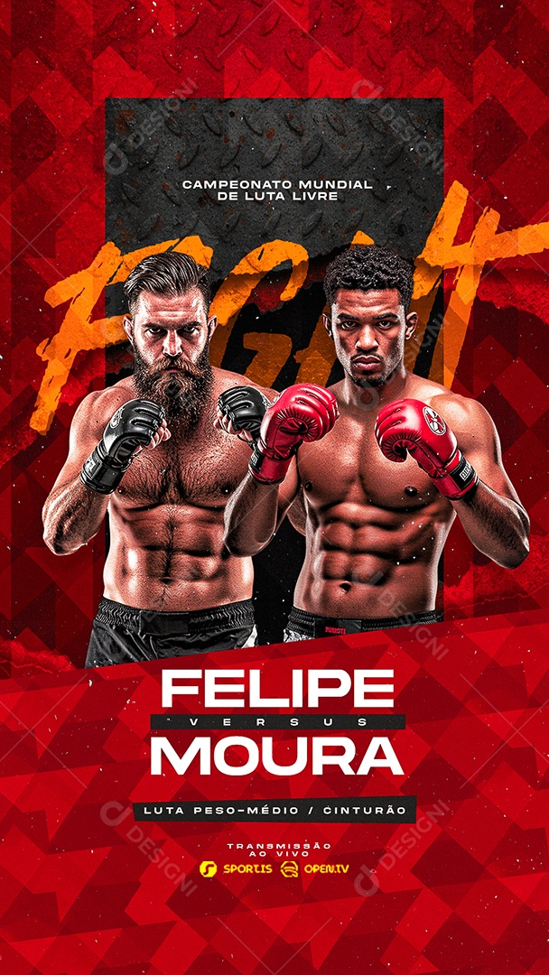 Story Campeonato Mundial de Luta Livre Felipe Versus Moura Social Media PSD Editável