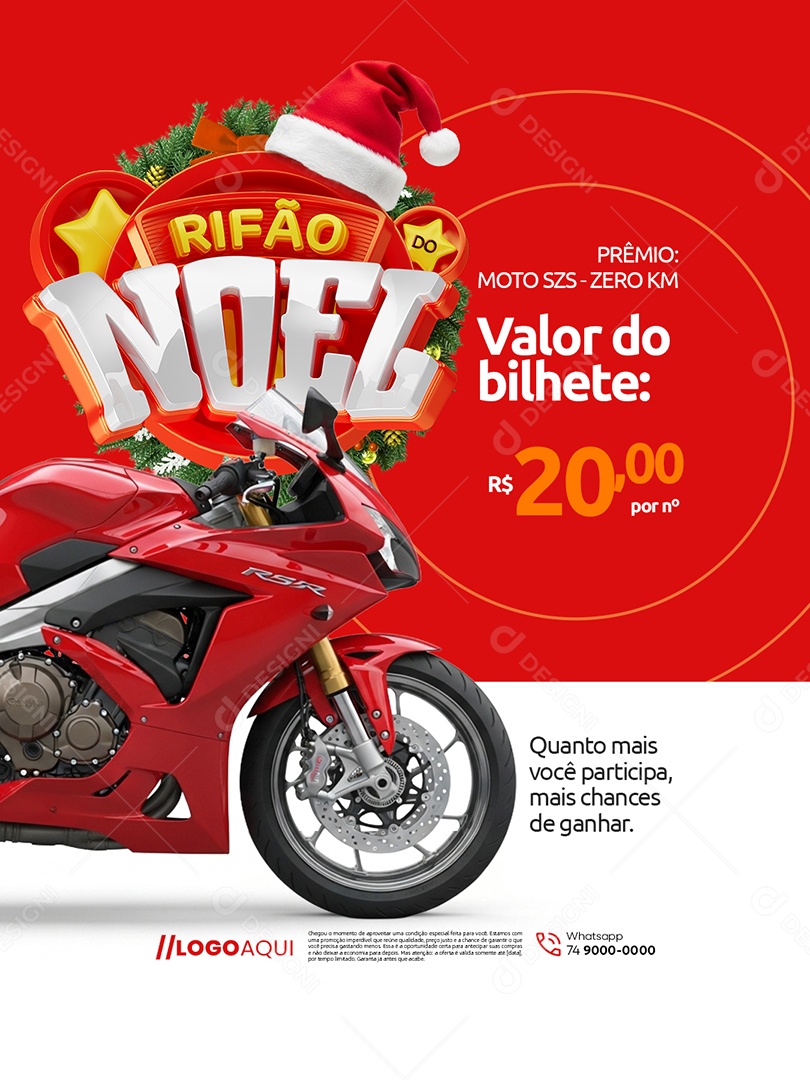 Rifão do Noel Concessionária de Motos Prêmio Moto SZS Social Media PSD Editável