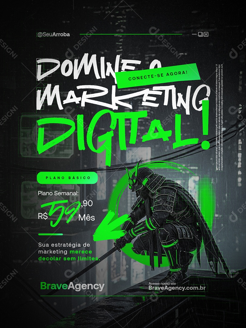 Domine o Marketing Digital Social Media PSD Editável