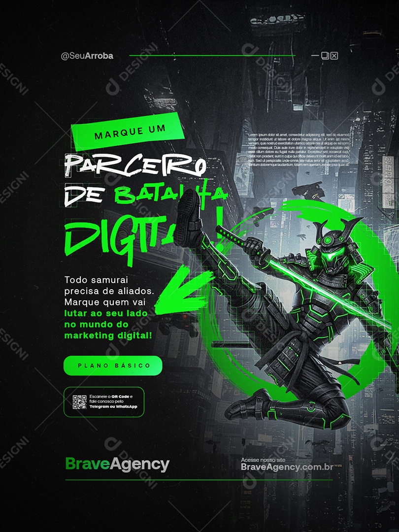 Marketing Digital Todo Samurai Social Media PSD Editável