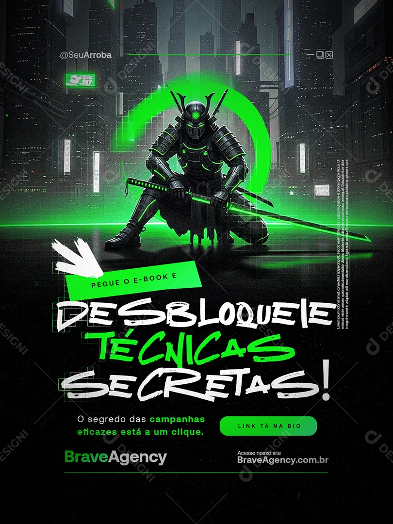 Marketing Digital Desbloqueie Técnicas Secretas Social Media PSD Editável