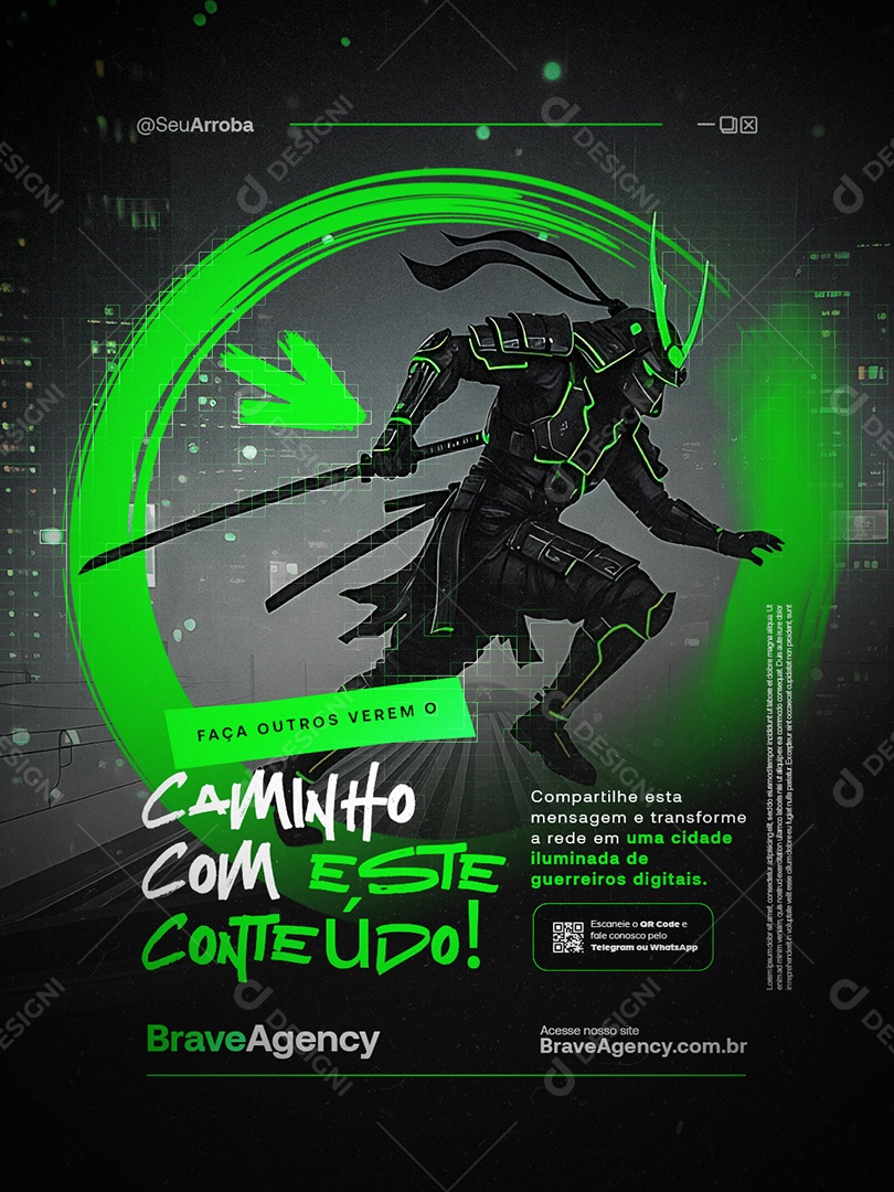 Marketing Digital Faça Outros Verem o Caminho com Este Conteúdo Social Media PSD Editável