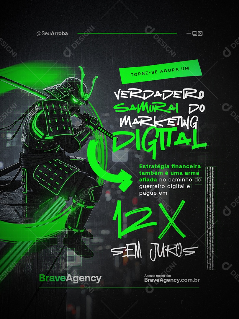 Verdadeiro Samurai do Marketing Digital Social Media PSD Editável