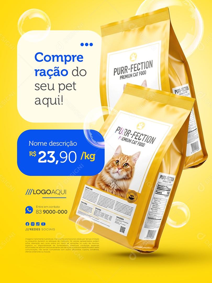 Petshop Compre Ração do Seu Pet Aqui Social Media PSD Editável