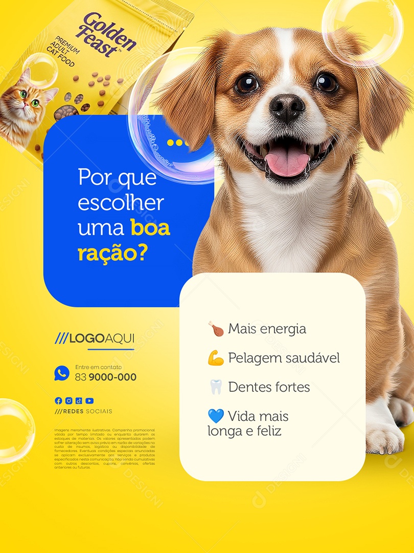 Petshop Por Que Escolher Uma Boa Ração Social Media PSD Editável