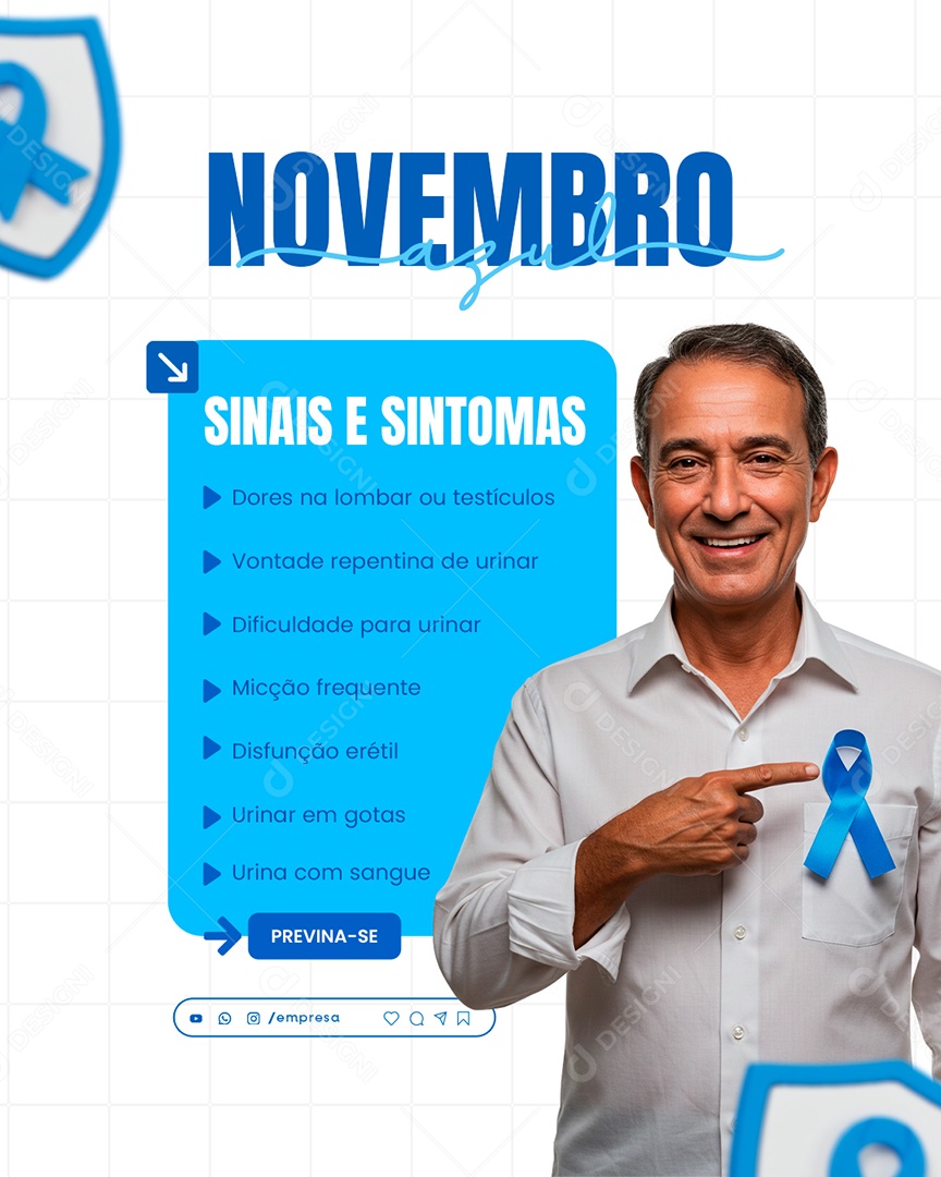 Novembro Azul Mês de Combate ao Câncer de Próstata Social Media PSD Editável