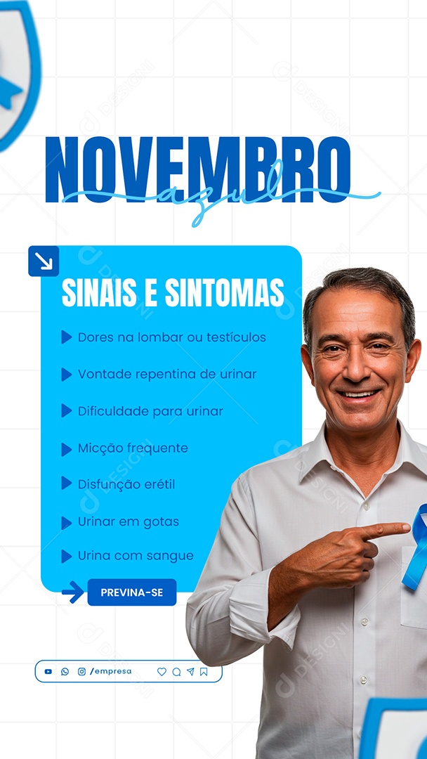 Story Novembro Azul Mês de Combate ao Câncer de Próstata Social Media PSD Editável