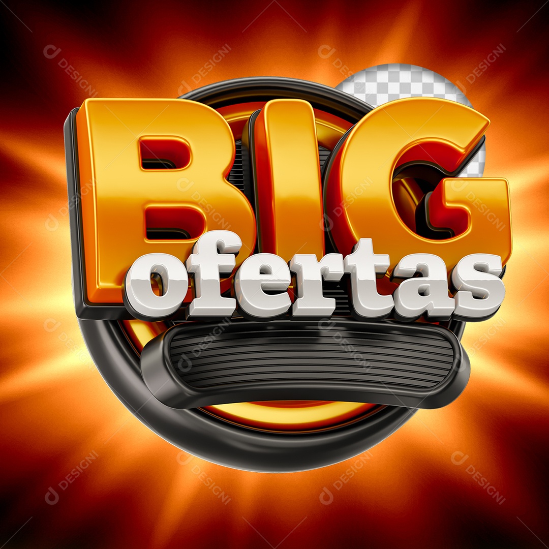 Big Ofertas Selo 3D para Composição PSD