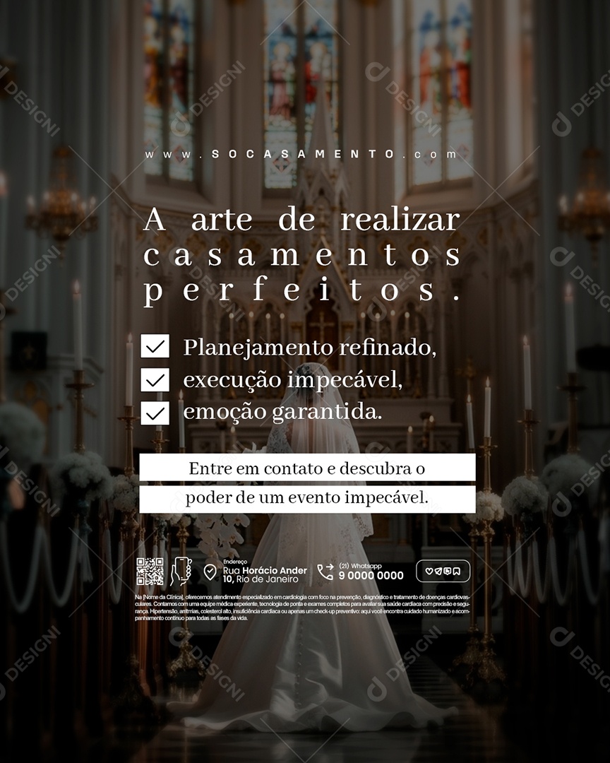 Cerimonialistas de Casamento Planejamento Refinado Social Media PSD Editável