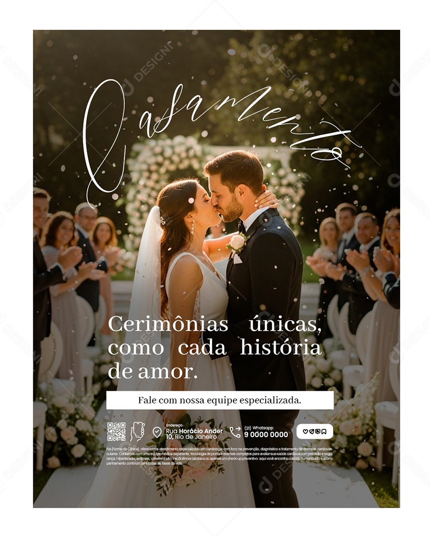 Cerimonialistas de Casamento Cerimônias Únicas Social Media PSD Editável