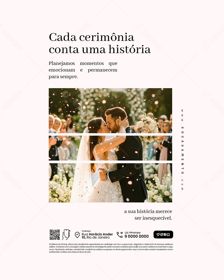 Cerimonialistas de Casamento Cada Cerimônia Conta Uma História Social Media PSD Editável