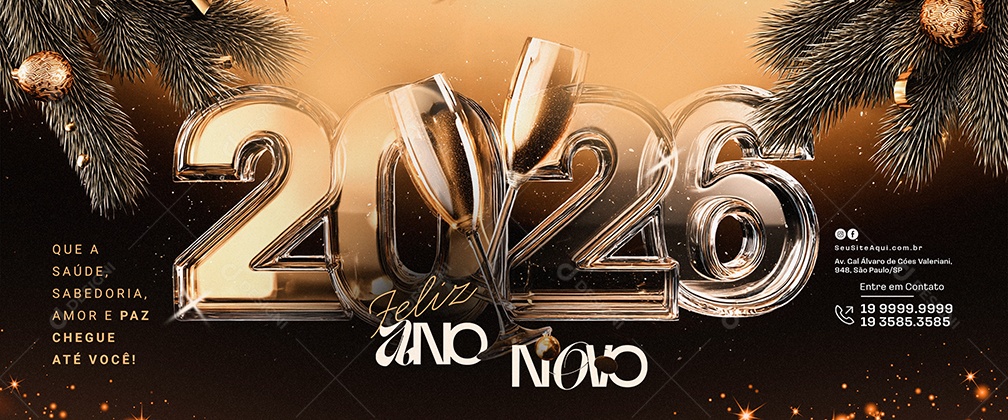 Carrossel Feliz Ano Novo 01 de Janeiro 2026 Social Media PSD Editável