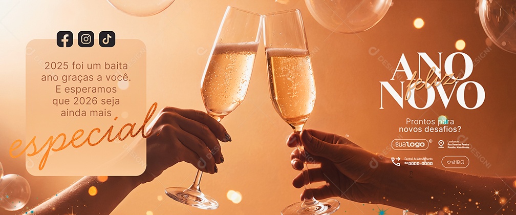 Carrossel Feliz Ano Novo 01 de Janeiro Prontos para Novos Desafios Social Media PSD Editável