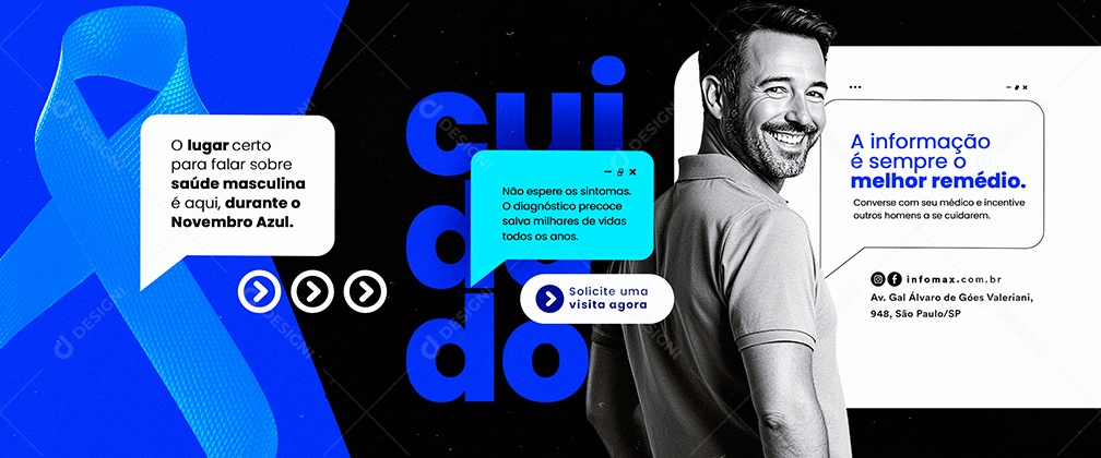 Carrossel Novembro Azul Solicite Uma Visita Agora Social Media PSD Editável