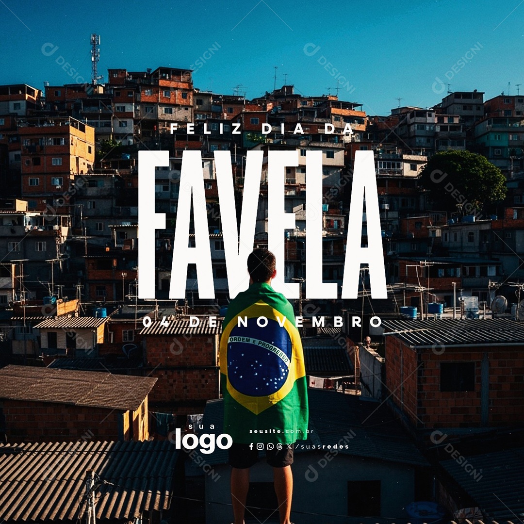 Feliz Dia da Favela 04 de Novembro Social Media PSD Editável