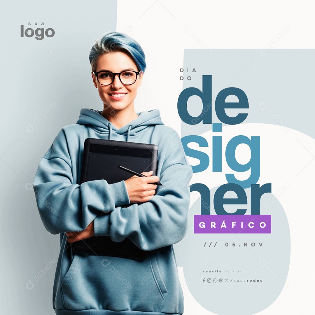 Dia do Designer Gráfico 05 de Novembro Social Media PSD Editável