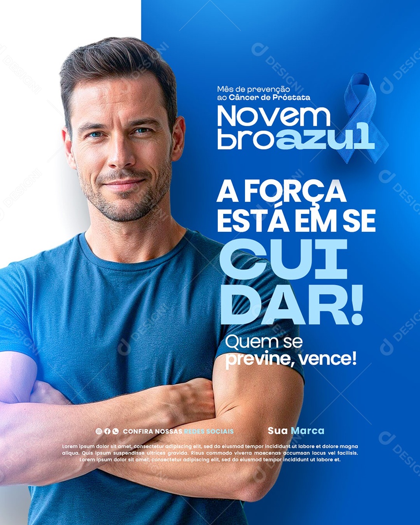 Novembro Azul Mês de Combate ao Câncer de Próstata Social Media PSD Editável