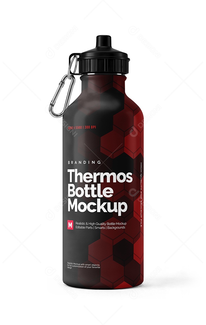 Garrafa de Metal PSD Editável Mockup