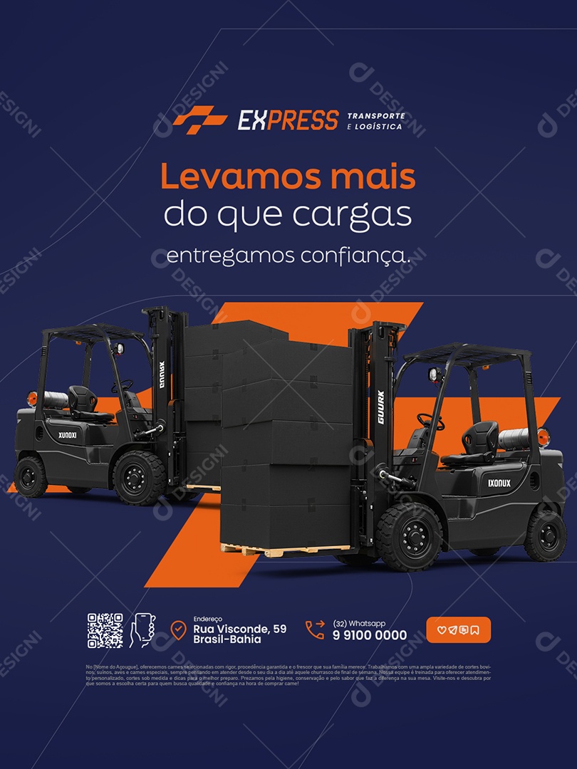 Transportadora Levamos Mais do Que Cargas Entregamos Confiança Social Media PSD Editável