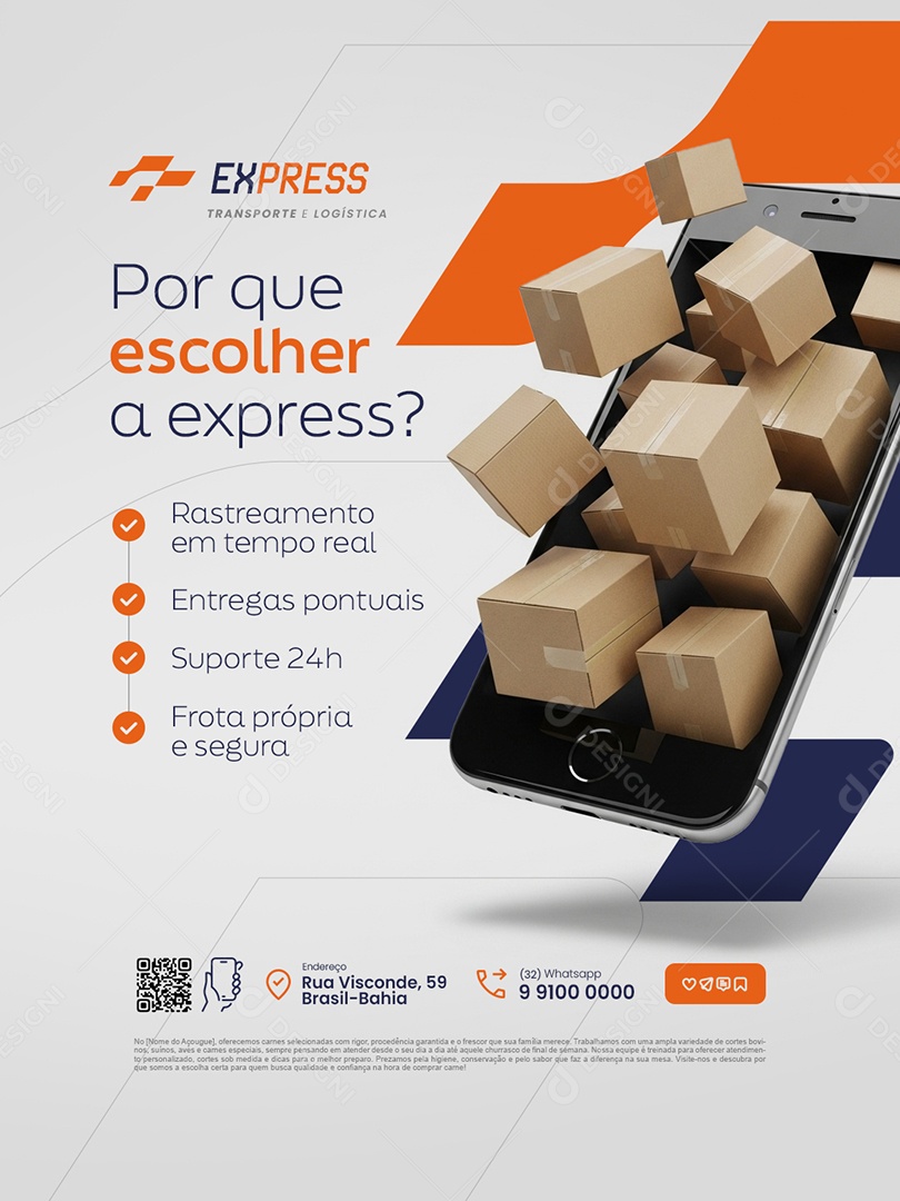 Transportadora Por Que Escolher a Express Social Media PSD Editável