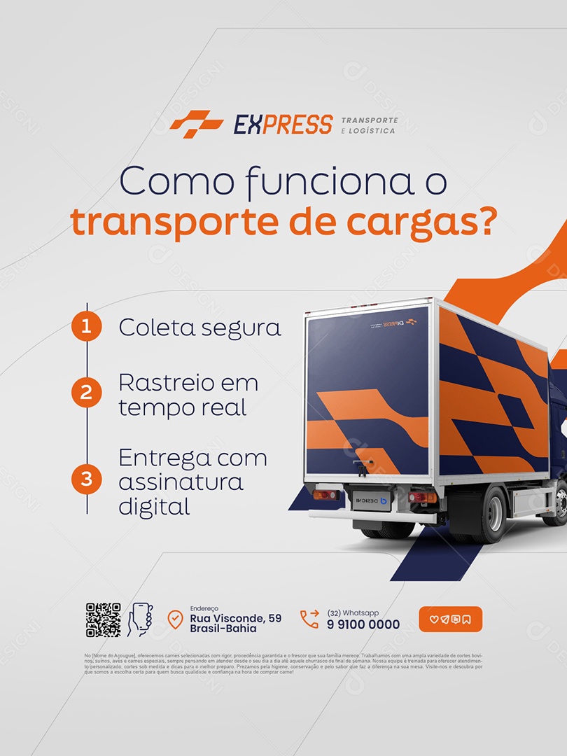 Transportadora Como Funciona o Transporte de Cargas Social Media PSD Editável