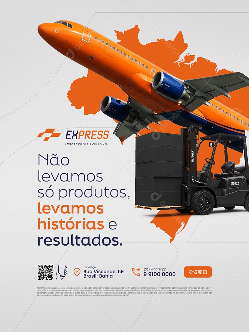 Transportadora Não Levamos Só Produtos Social Media PSD Editável