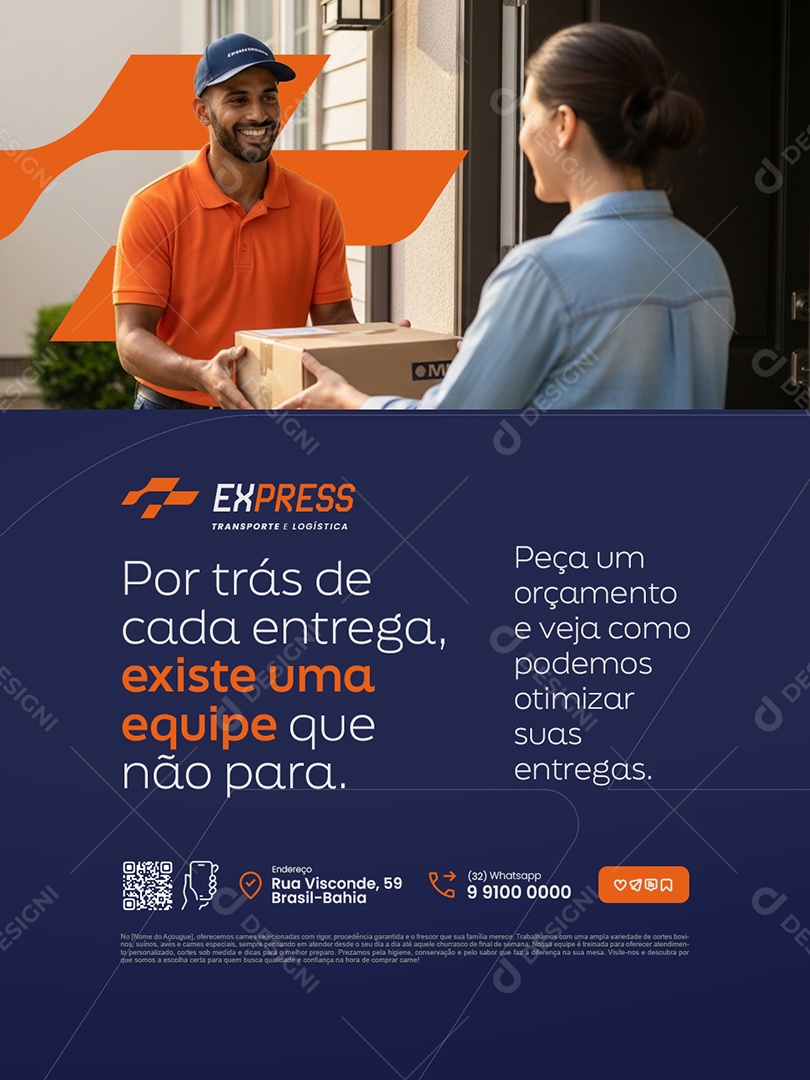 Transportadora Por Trás de Cada Entrega Social Media PSD Editável