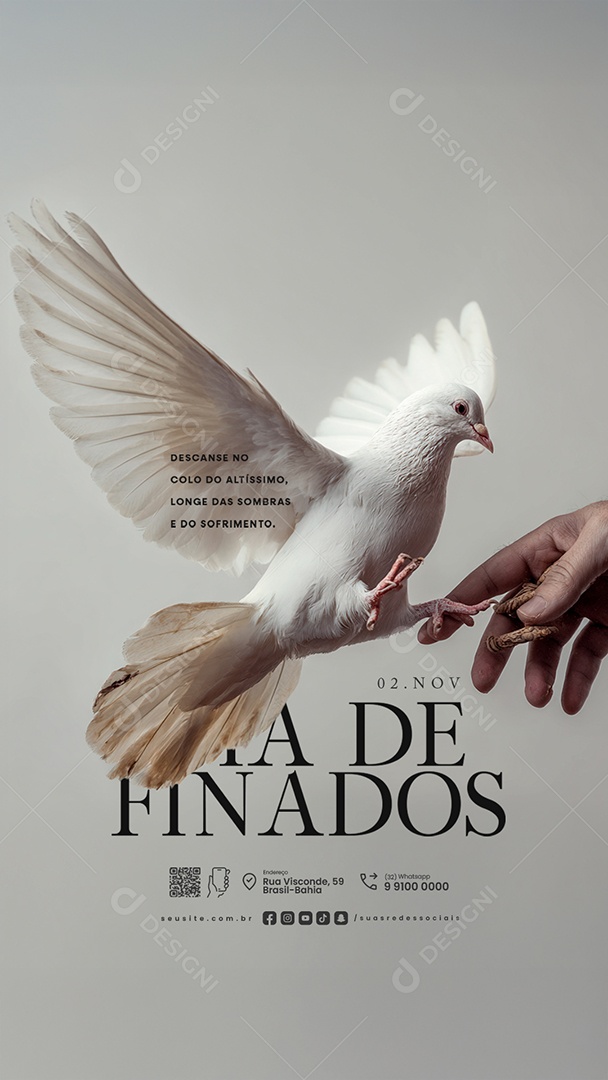 Story Dia de Finados 02 de Novembro Descanse no Colo do Altíssimo Social Media PSD Editável