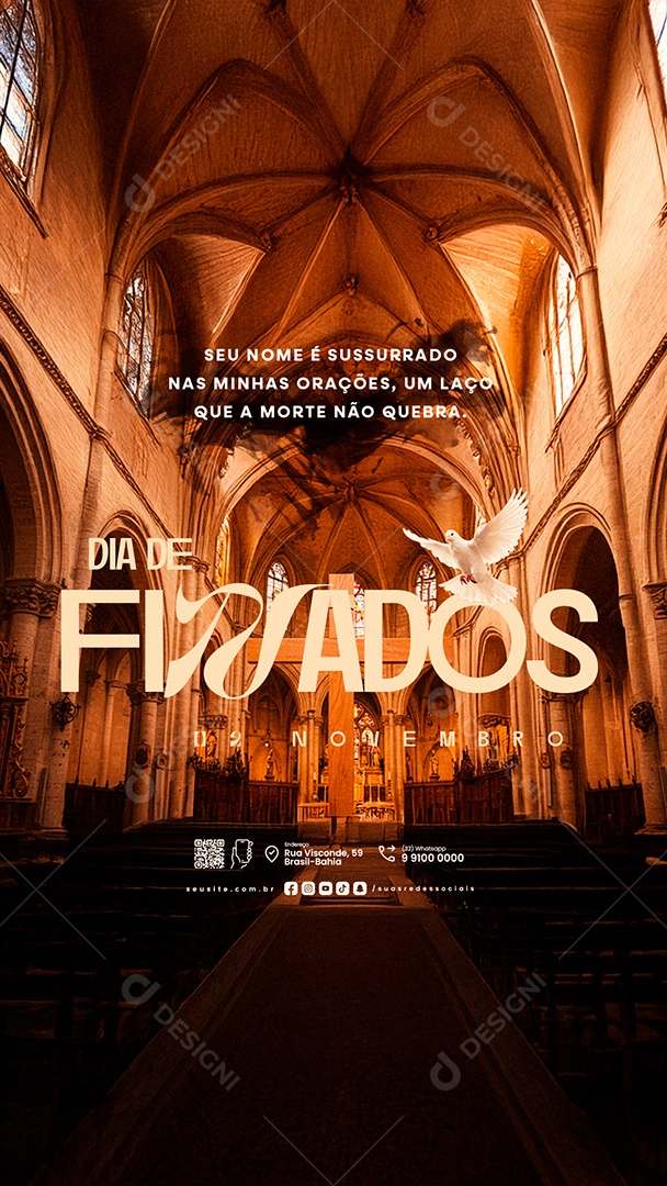 Story Dia de Finados 02 de Novembro Seu Nome é Sussurado Social Media PSD Editável