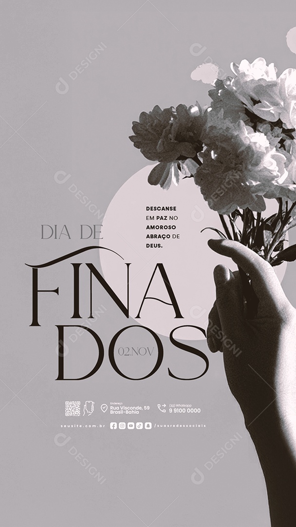 Story Dia de Finados 02 de Novembro Descanse em Paz Social Media PSD Editável