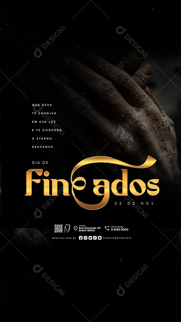 Story Dia de Finados 02 de Novembro Que Deus Te Envolva em Sua Luz Social Media PSD Editável