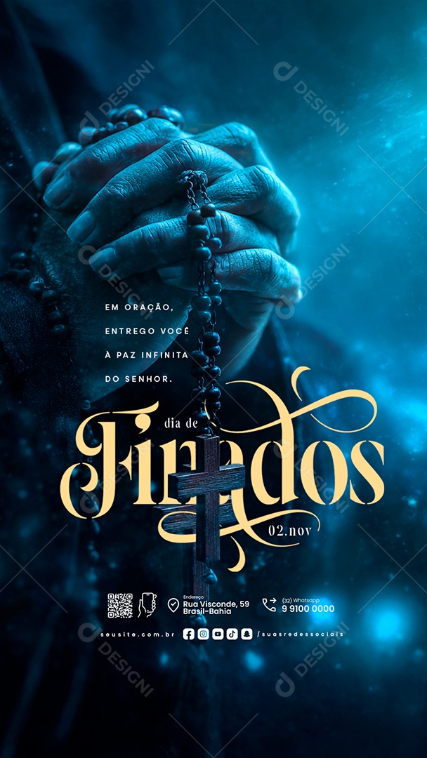 Story Dia de Finados 02 de Novembro Em Oração Entrego Você Social Media PSD Editável