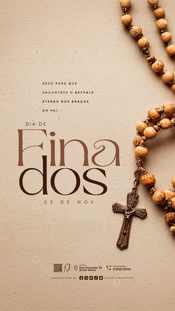Story Dia de Finados 02 de Novembro Rezo para Que Encontres Social Media PSD Editável