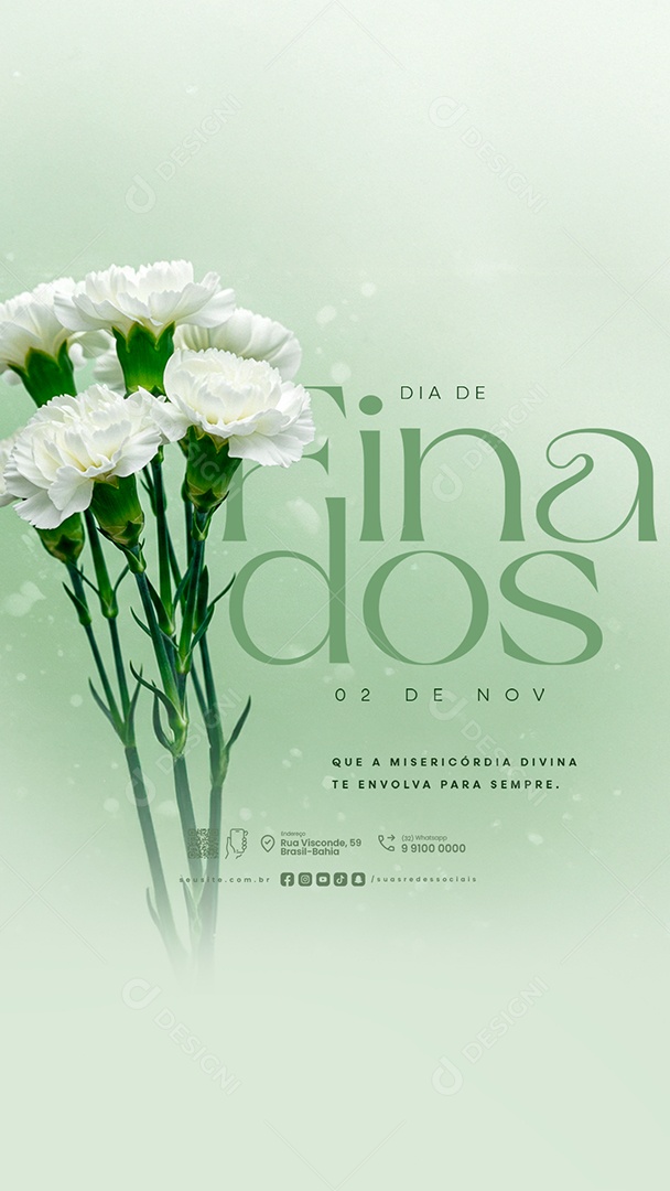 Story Dia de Finados 02 de Novembro Que a Misericórdia Divina Social Media PSD Editável