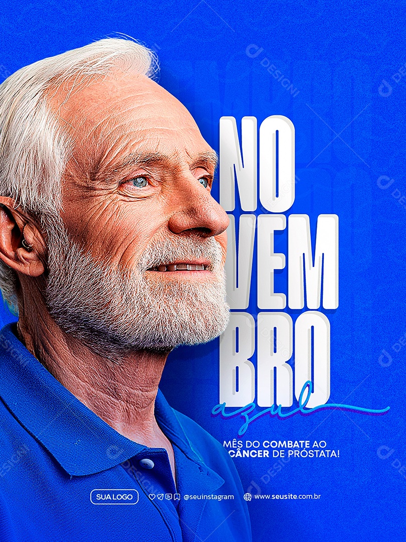 Novembro Azul Mês de Combate ao Câncer de Próstata Social Media PSD Editável