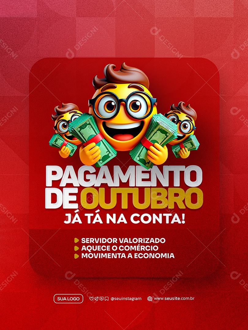 Pagamento de Outubro tá na Conta Social Media PSD Editável