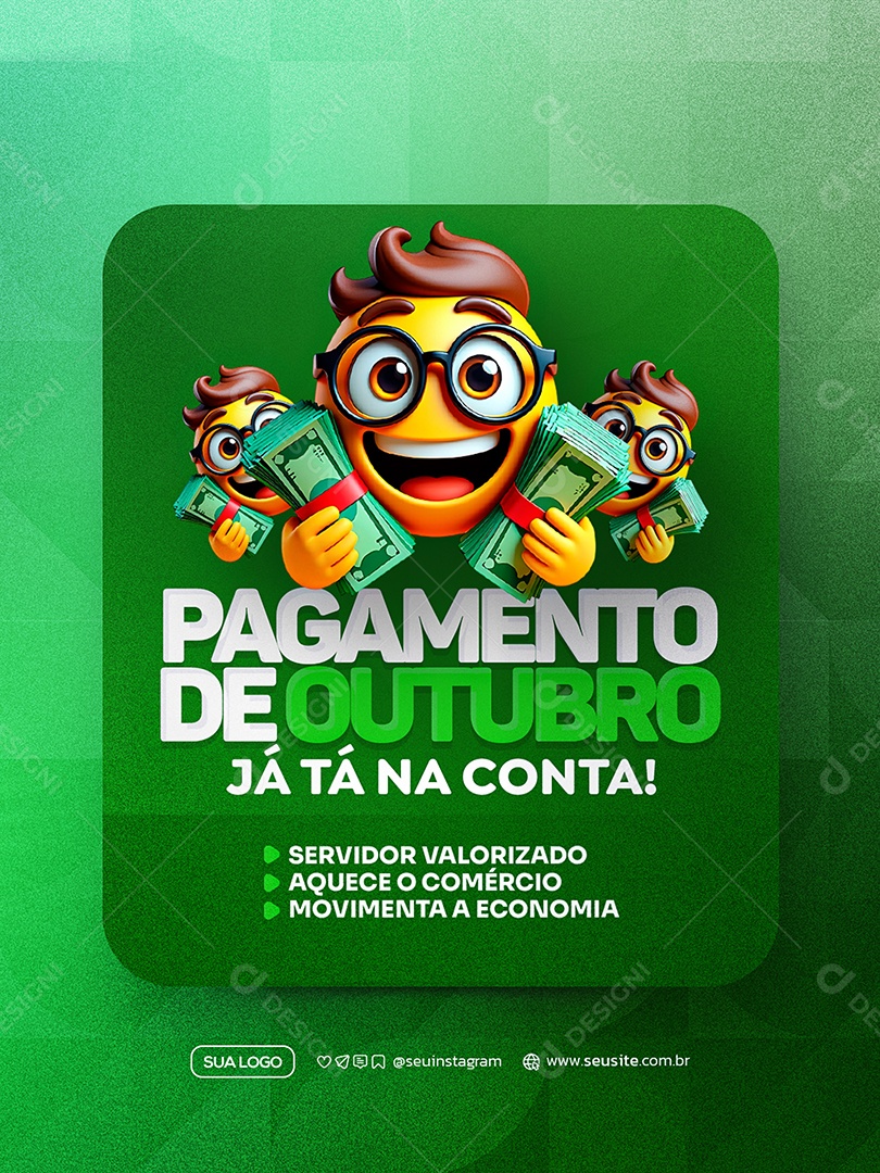 Pagamento de Outubro tá na Conta Social Media PSD Editável