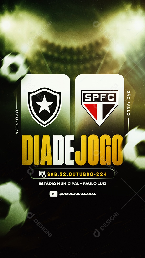 Story Torneio de Futebol Campeonato Municipal Social Media PSD Editável