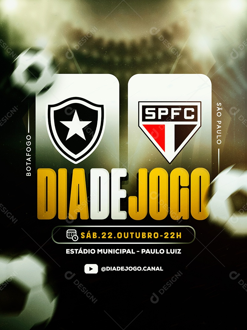 Torneio de Futebol Campeonato Municipal Social Media PSD Editável