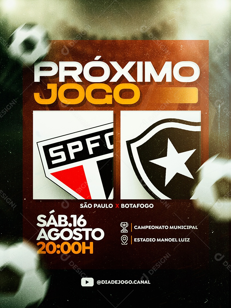 Torneio de Futebol Campeonato Municipal Social Media PSD Editável