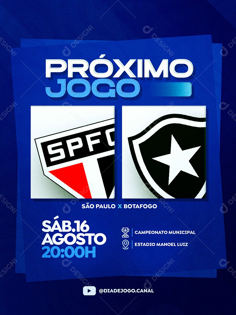 Torneio de Futebol Campeonato Municipal Social Media PSD Editável