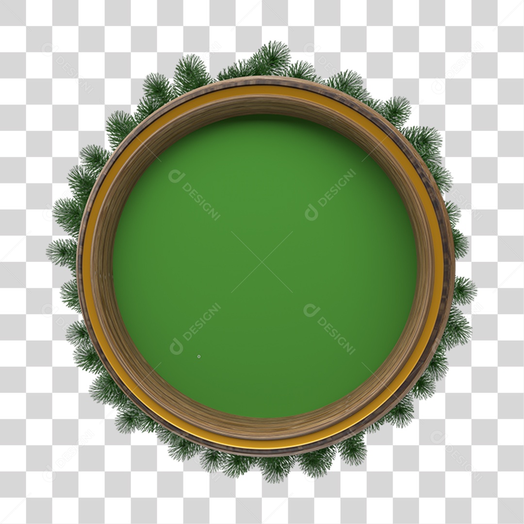 Placa Redonda para Decoração de Natal PNG Transparente