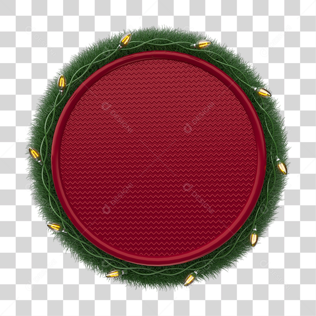 Placa Redonda para Decoração de Natal PNG Transparente