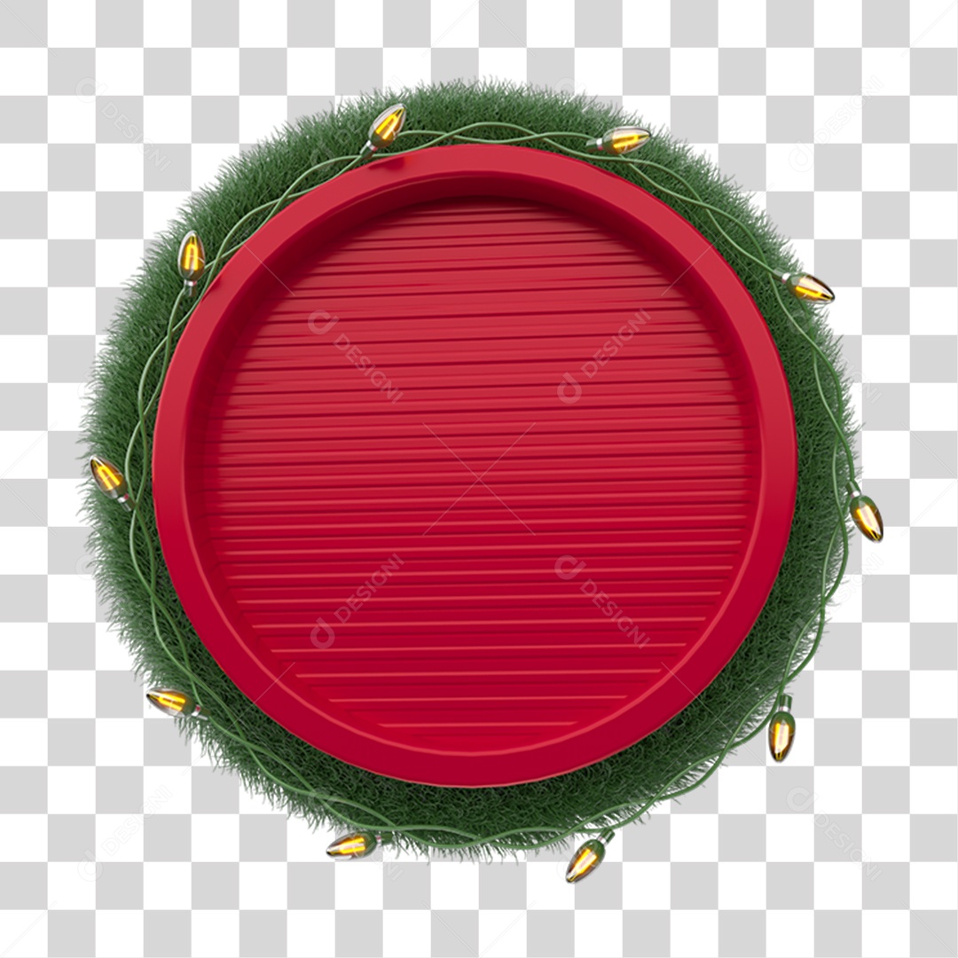 Placa Redonda para Decoração de Natal PNG Transparente