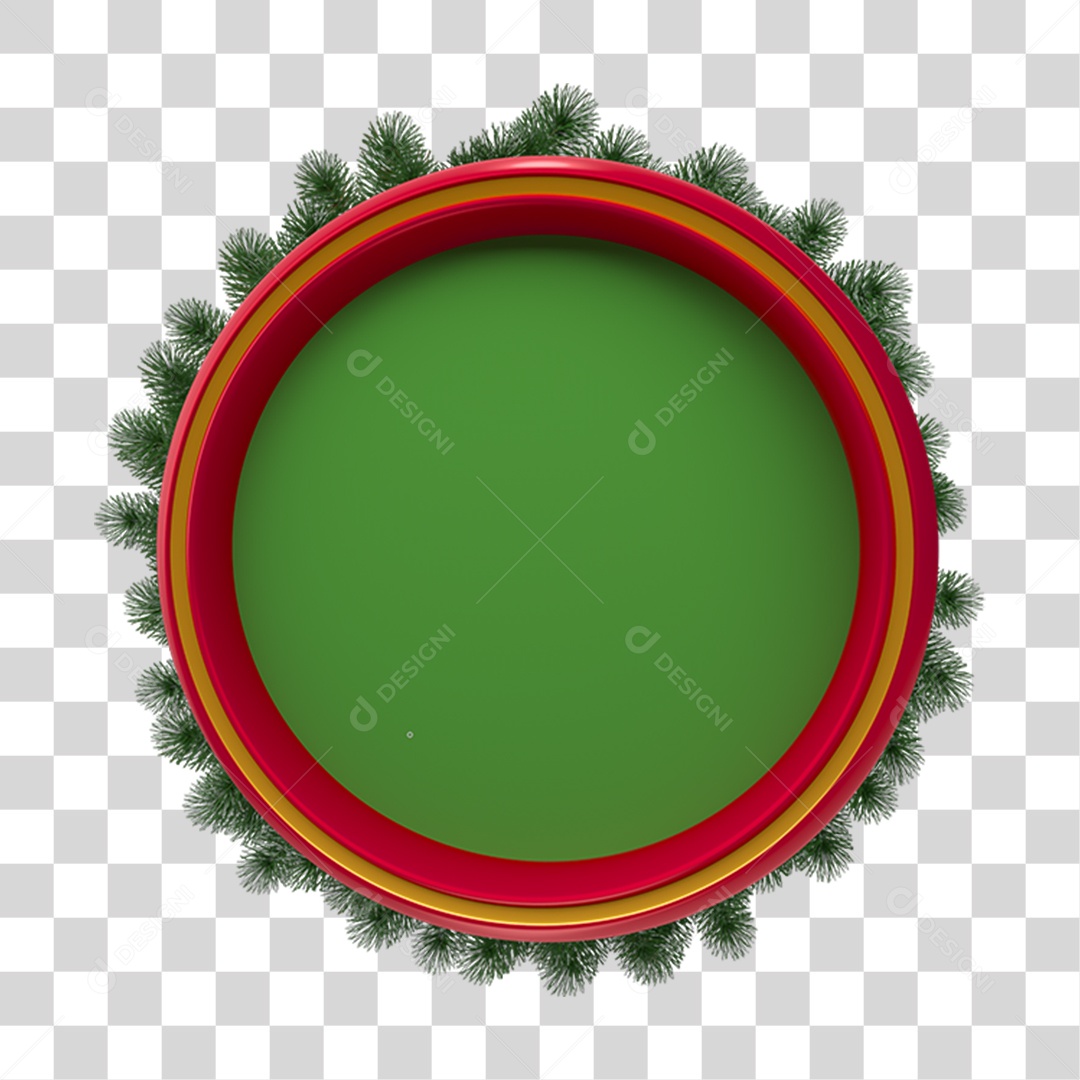 Placa Redonda para Decoração de Natal PNG Transparente