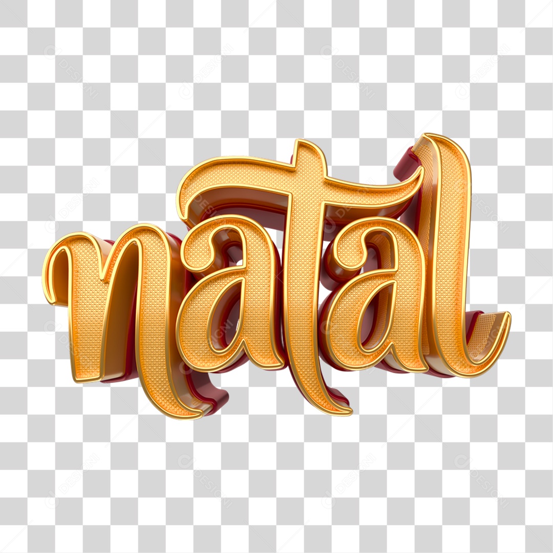 Texto 3D Natal PNG Transparente