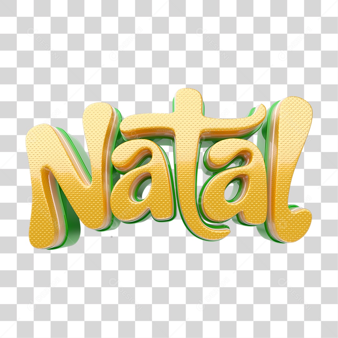 Texto 3D Natal PNG Transparente