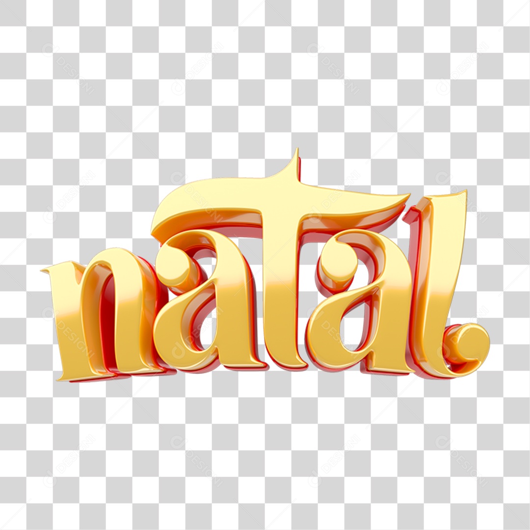 Texto 3D Natal PNG Transparente
