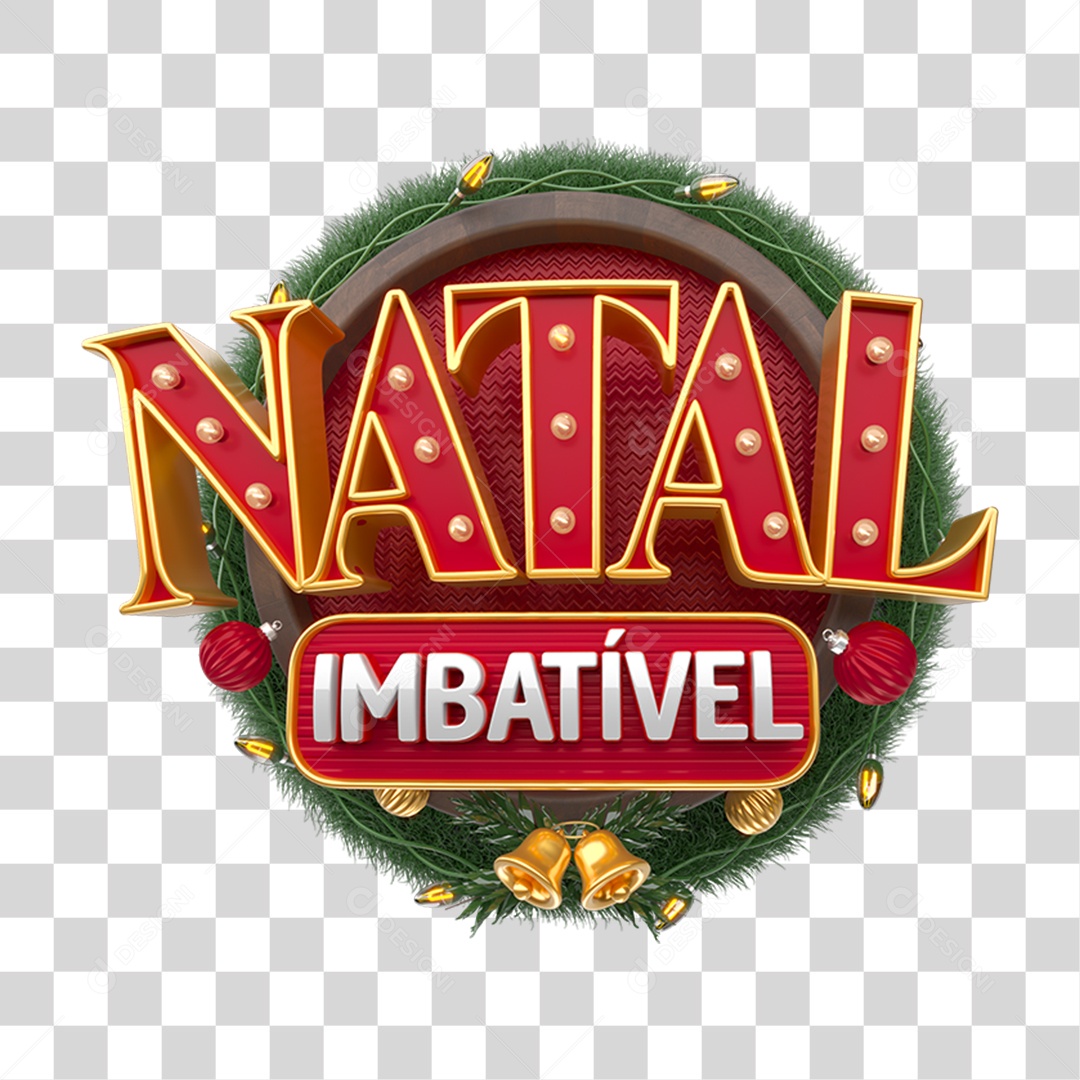 Selo 3D Natal Imbatível PNG Transparente
